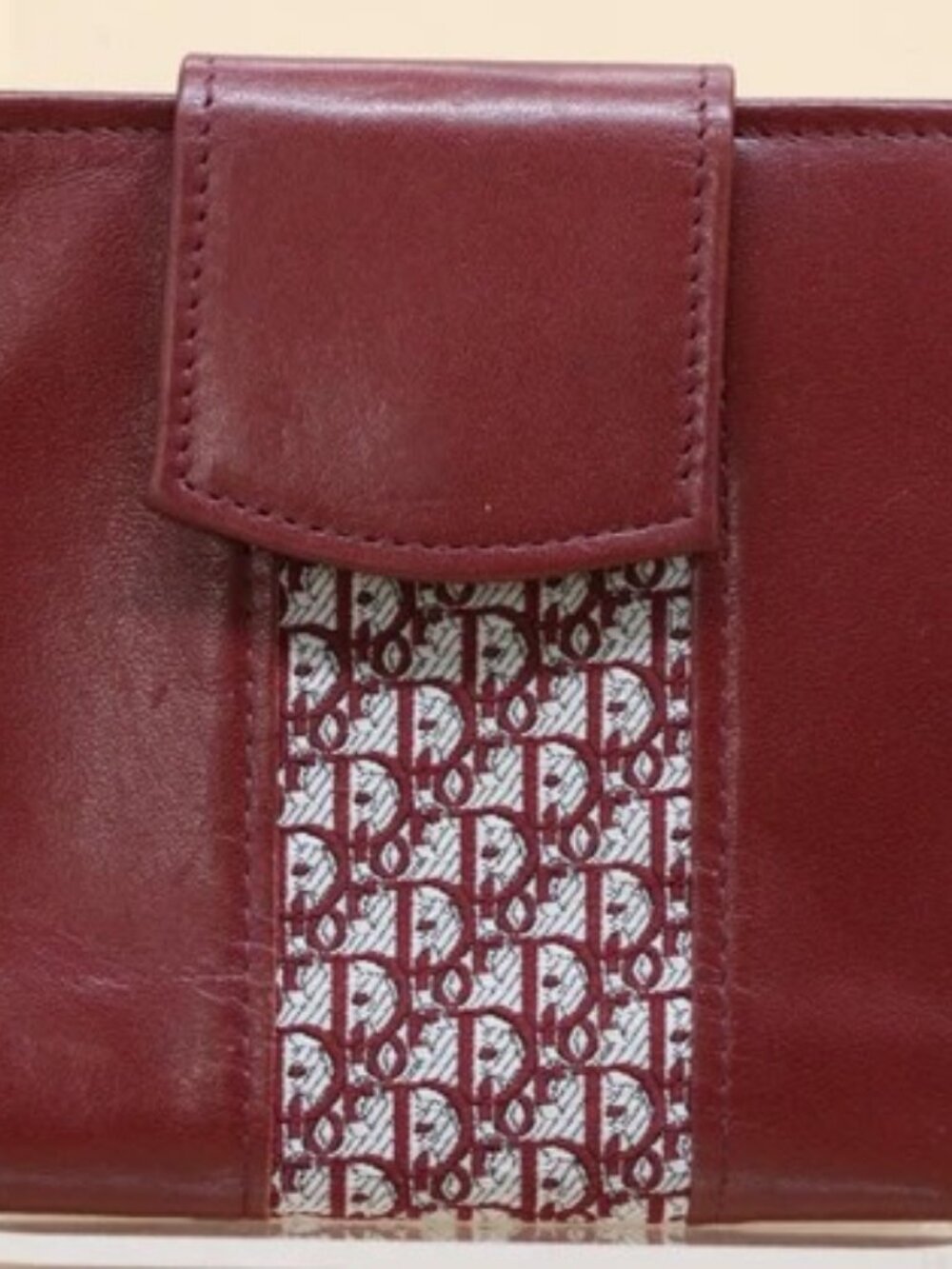 Christian Dior Vintage bifold Wallet Dior Oblique - Maroon/Burgundy
